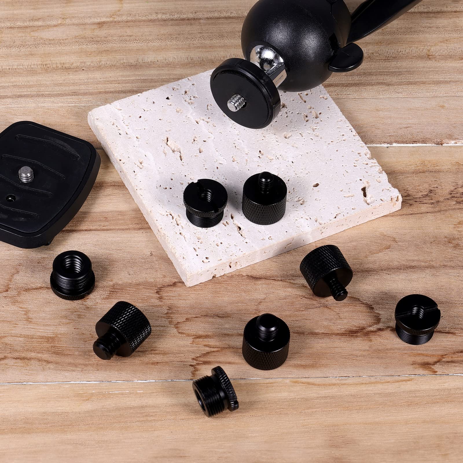 AIEX 8pcs Micro Thread Adapter, Mic Stand Adapter Thread Adapter, 5/8 Female to 3/8 Male, 3/8 Female to 5/8 Male, 5/8 Female to